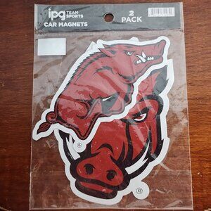 IPG Team Sports Officially Licensed Rare Arkansas Razorbacks 2pk Car Magnets